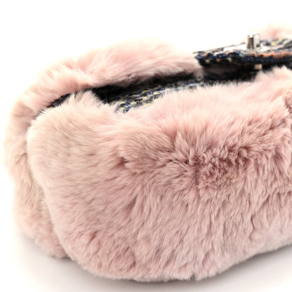 Chanel Rabbit Fur Tweed Lizard Small Fantasy Flap Pink 8 of 10