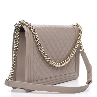 Chanel Caviar Quilted Large Boy Flap Beige 3 of 11