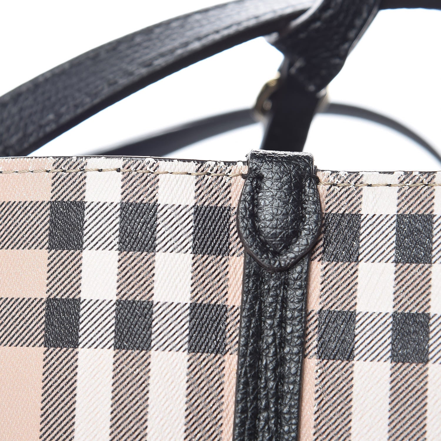 Burberry Grainy Calfskin Haymarket Check Medium Reversible Tote Black 23 of 26