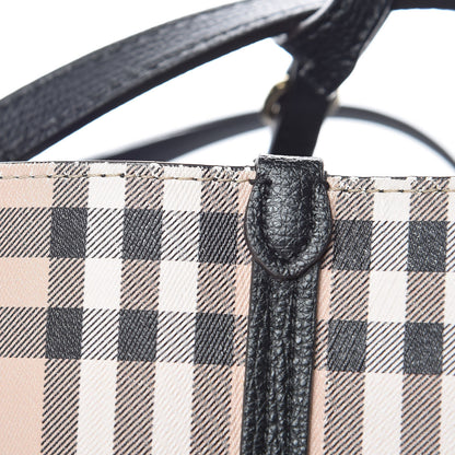 Burberry Grainy Calfskin Haymarket Check Medium Reversible Tote Black 23 of 26
