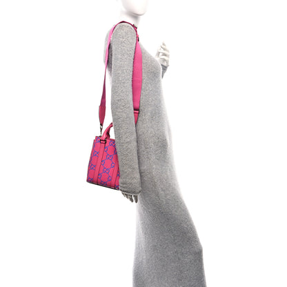 Gucci Calfskin GG Tennis Embossed Mini Tote Bag Modern Fuchsia Modern Blue 2 of 10