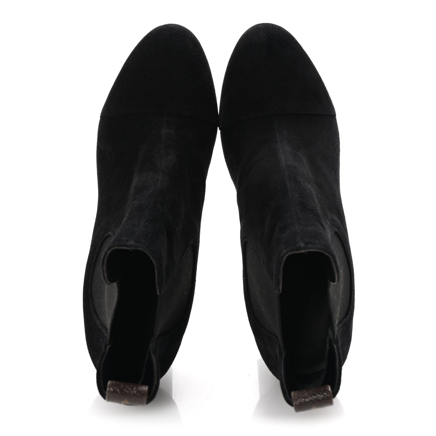 Suede Monogram Uniformes Cap Toe Chelsea 80mm Ankle Boots 38 Black