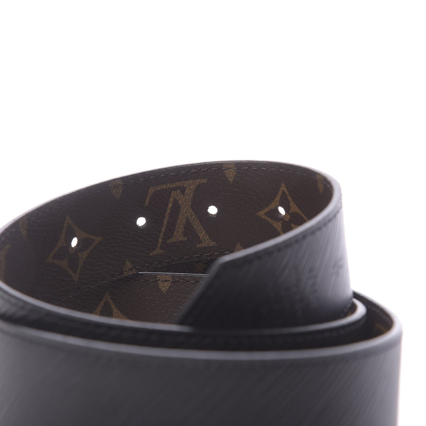 Monogram Epi 35mm LV Circle Reversible Belt 75 30 Black