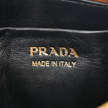 Prada Soft Calfskin Arque Shoulder Bag Cognac 6 of 11