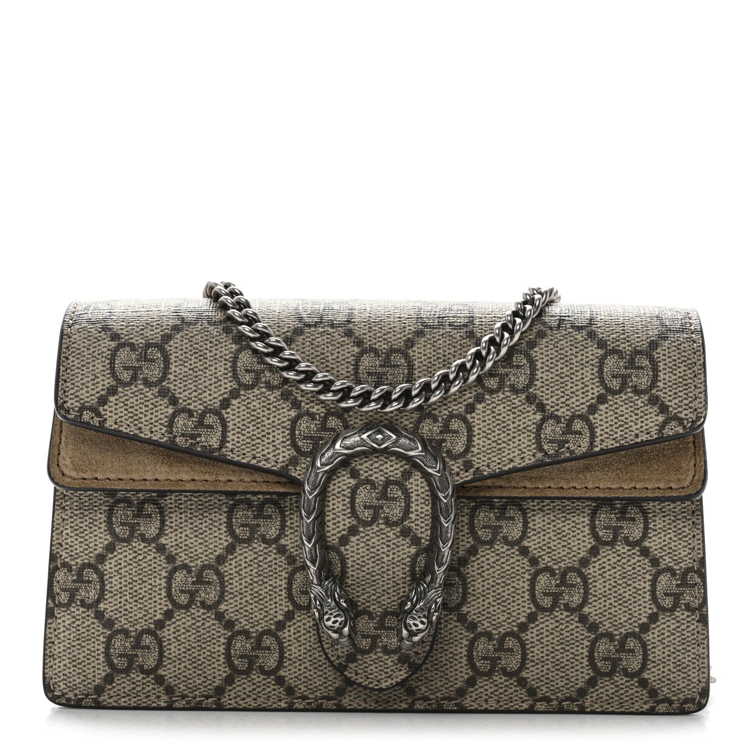 Gucci GG Supreme Monogram Super Mini Dionysus Shoulder Bag Taupe 1 of 10