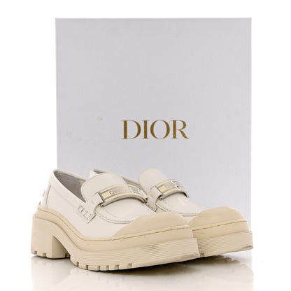 Christian Dior Brushed Calfskin Dior Code Lug Sole Platform 35mm Loafers 37 White 11 of 11