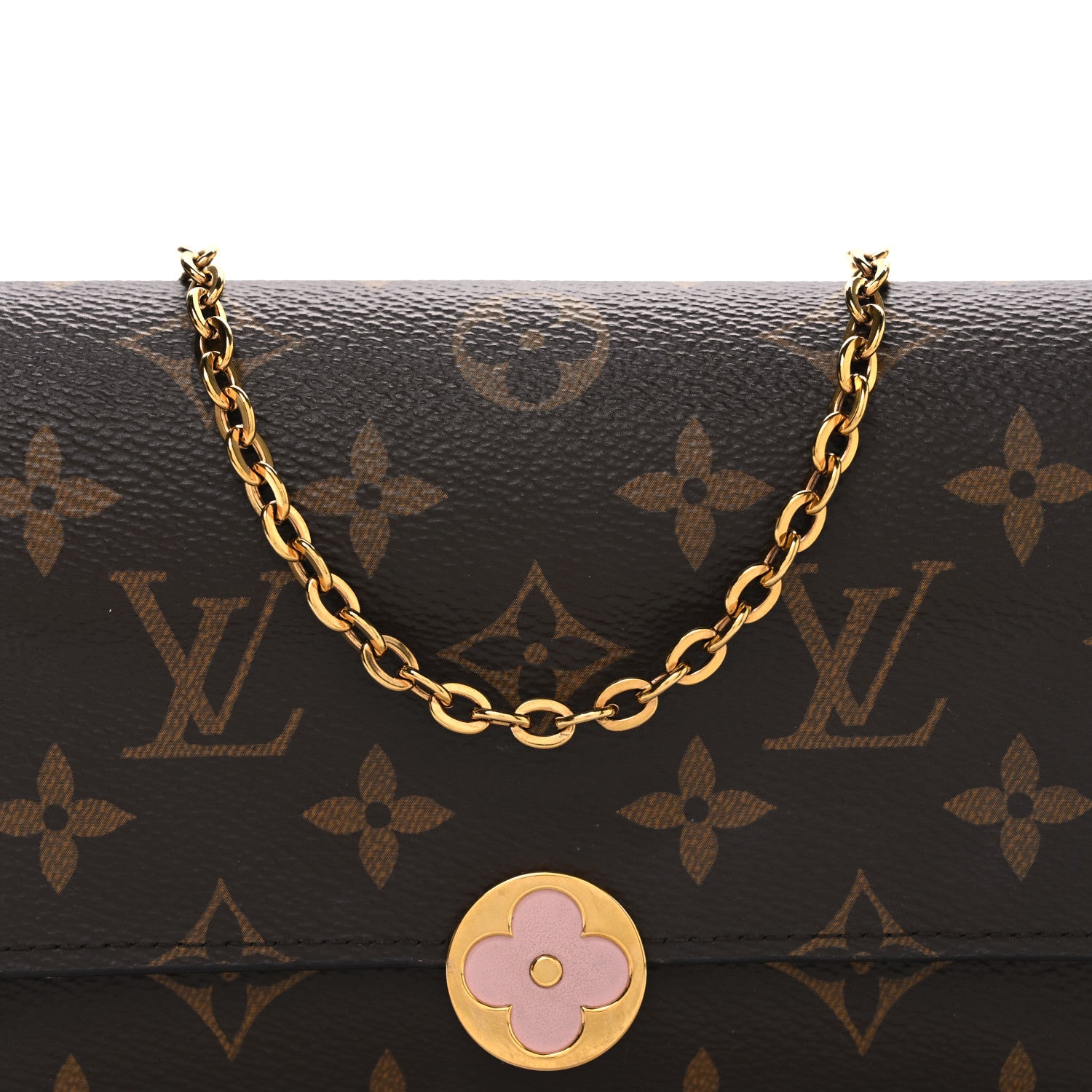 Louis Vuitton Monogram Flore Chain Wallet Rose Ballerine 7 of 9