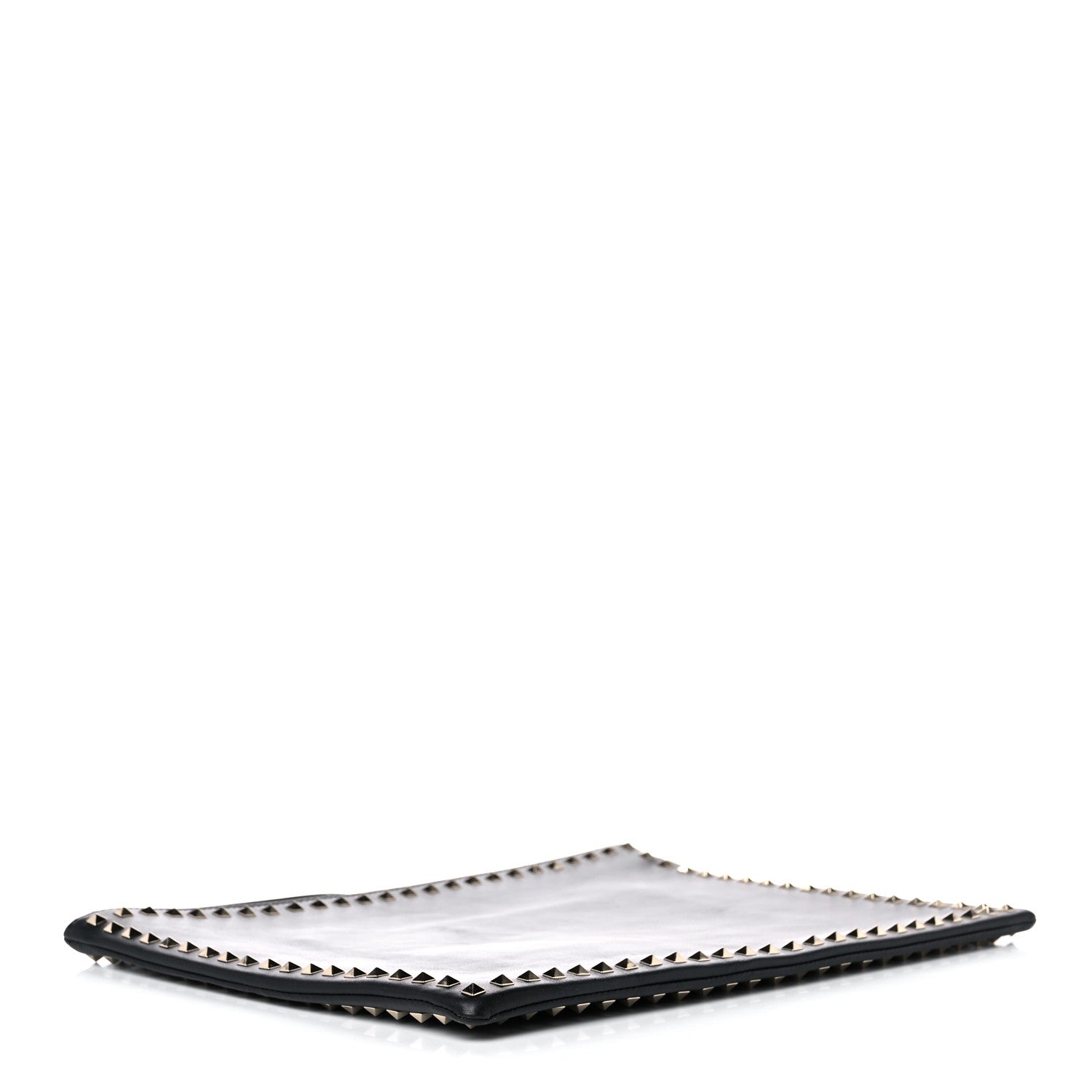 Valentino Garavani Vitello Oversized Rockstud Zip Wristlet Pouch Black 4 of 11