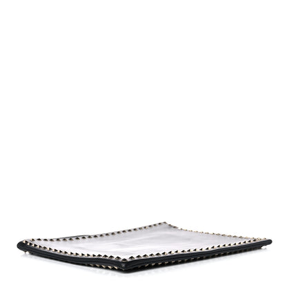 Valentino Garavani Vitello Oversized Rockstud Zip Wristlet Pouch Black 4 of 11