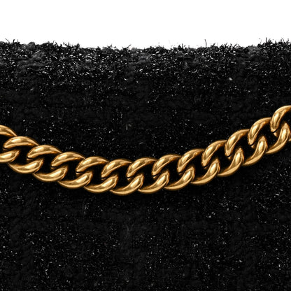 Balenciaga Metallic Tweed Boucle Quilted Small Crush Chain Bag Black 8 of 11