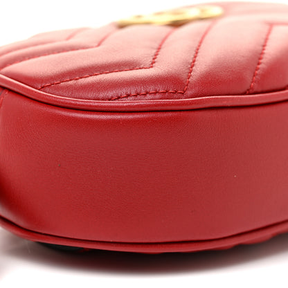 Gucci Calfskin Matelasse GG Marmont Belt Bag 85 34 Hibiscus Red 9 of 11