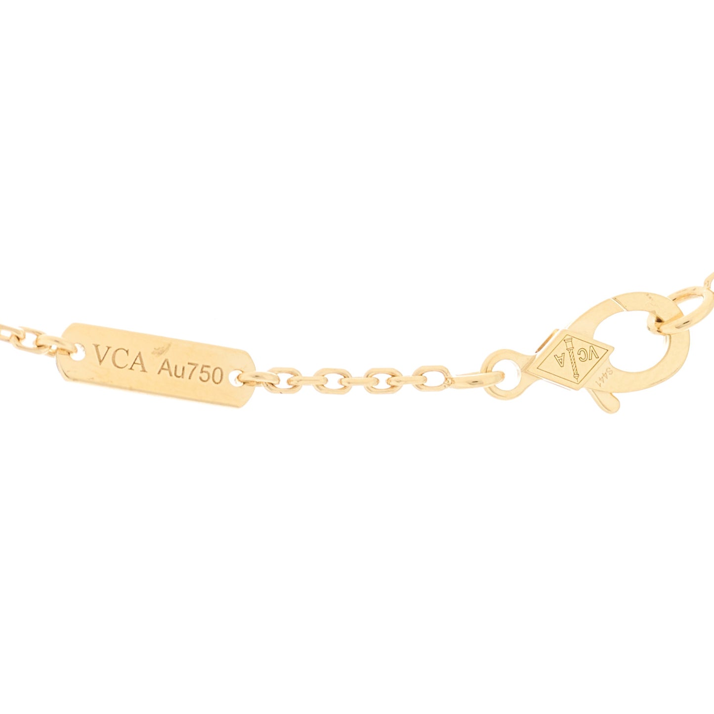 18K Yellow Gold Black Onyx Vintage Alhambra Pendant Necklace