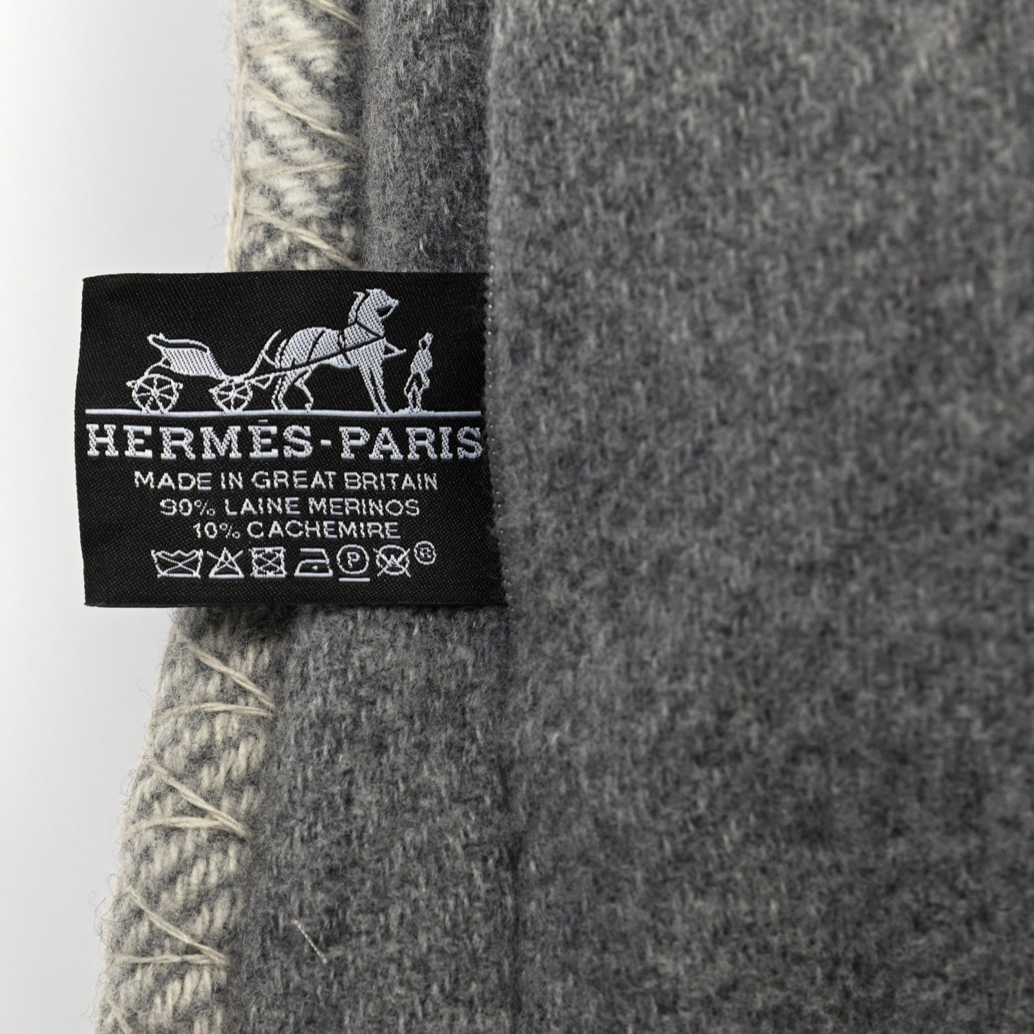Hermes Wool Cashmere Avalon Paper Block Pillow Gris Acier 6 of 6