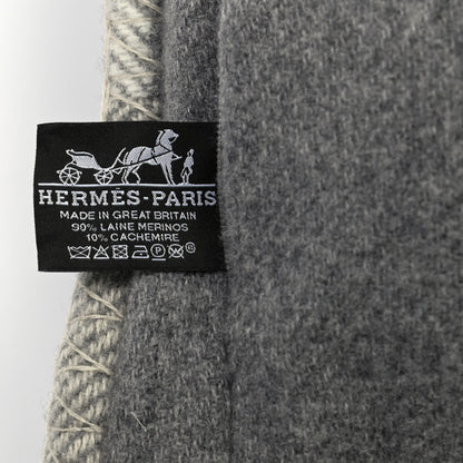 Hermes Wool Cashmere Avalon Paper Block Pillow Gris Acier 6 of 6