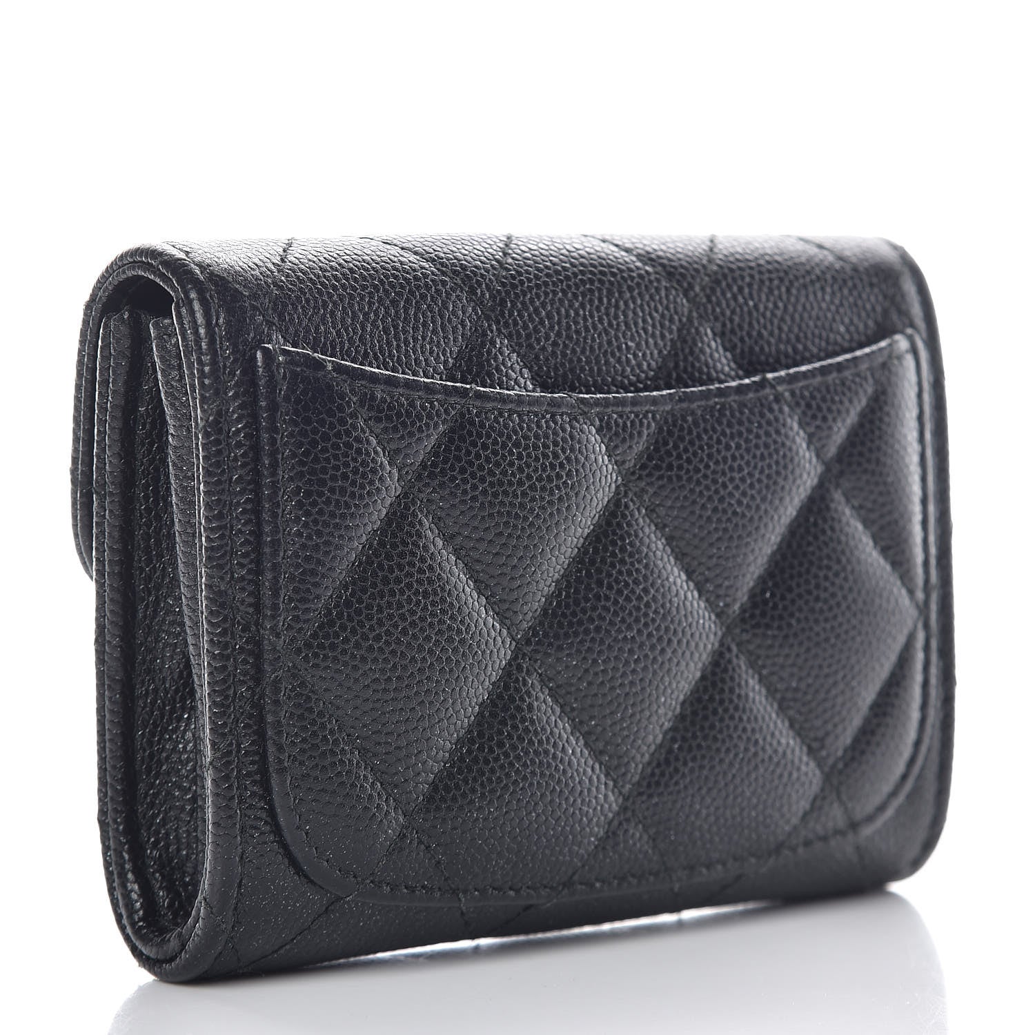 Chanel Caviar Quilted Flap Card Holder Wallet Black 4 of 12