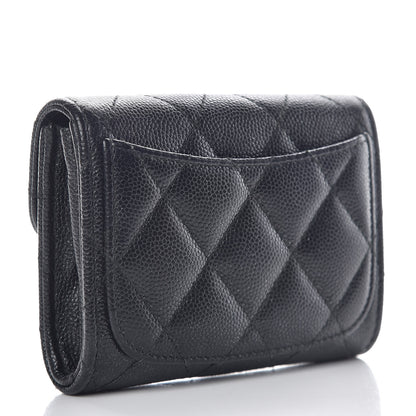 Chanel Caviar Quilted Flap Card Holder Wallet Black 4 of 12