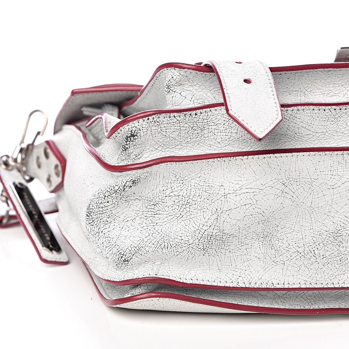 Crackle Calfskin PS1 Medium Satchel White