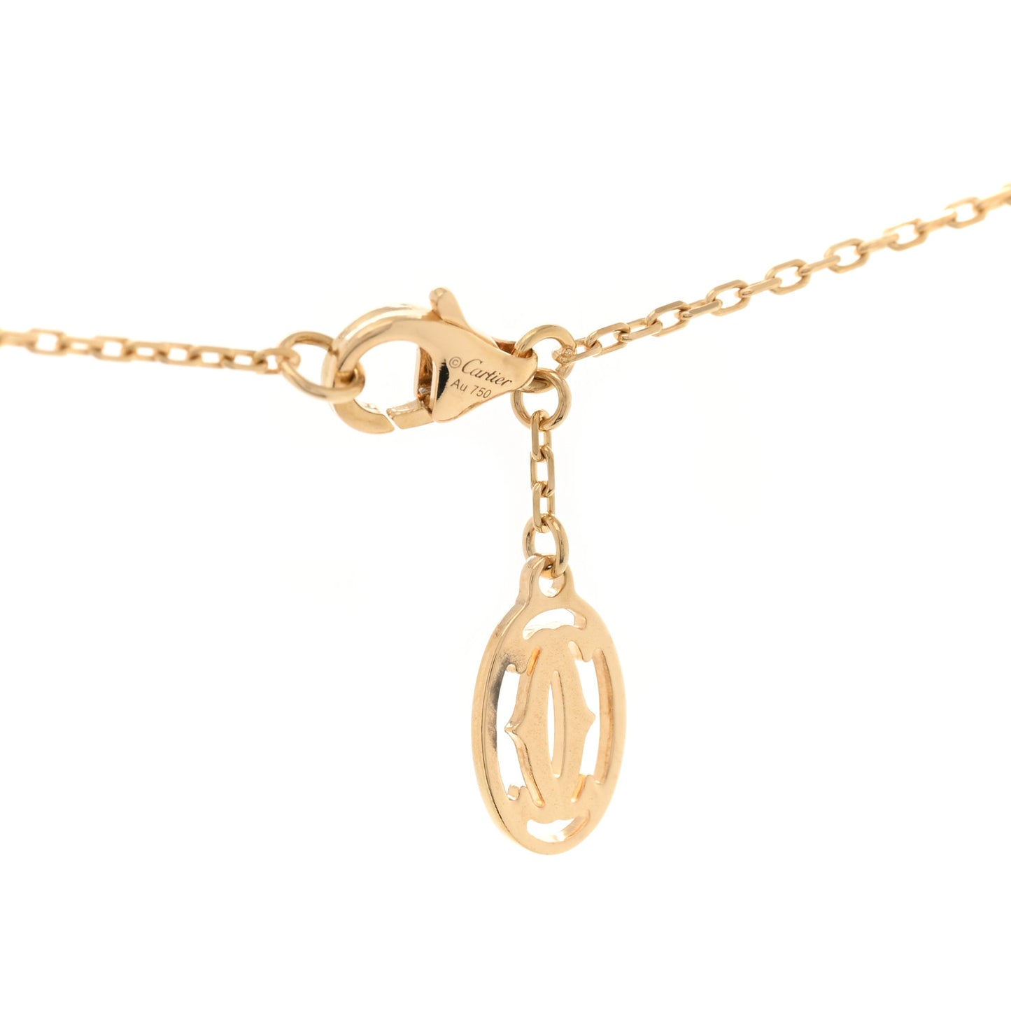 18K Pink Yellow White Gold Trinity Charm Necklace