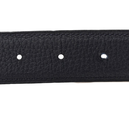Hermes Box Togo 32mm Panache Belt 105 42 Black Bleu de Prusse 3 of 5