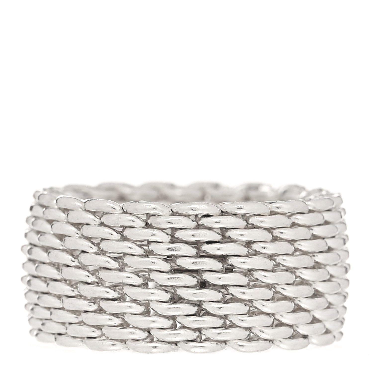 Tiffany Sterling Silver Somerset Mesh Ring 53 6.25 3 of 4