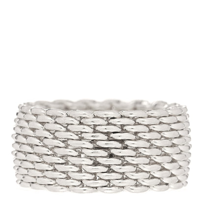 Tiffany Sterling Silver Somerset Mesh Ring 53 6.25 3 of 4