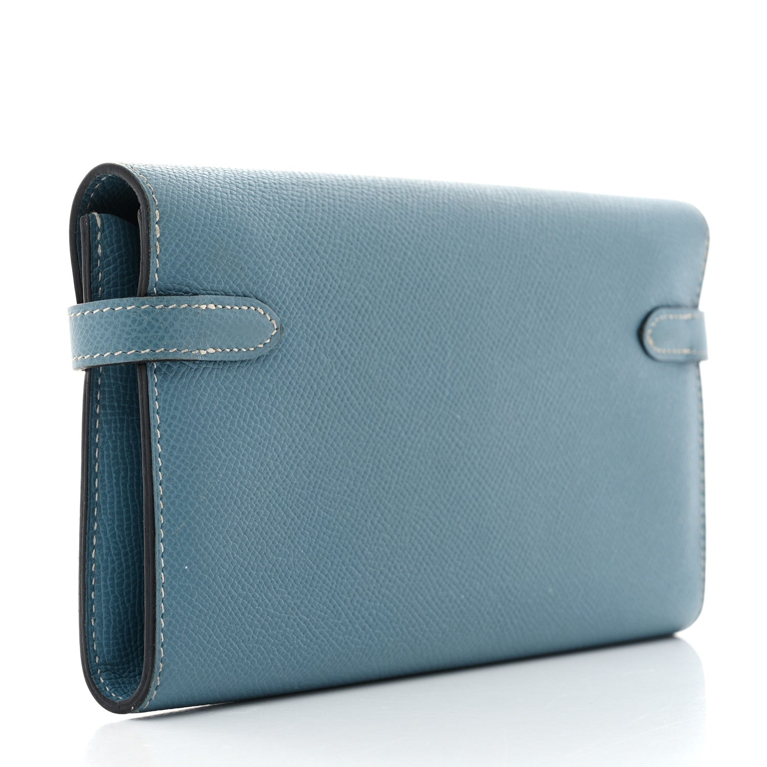 Hermes Epsom Kelly Longue Wallet Blue Jean 3 of 7