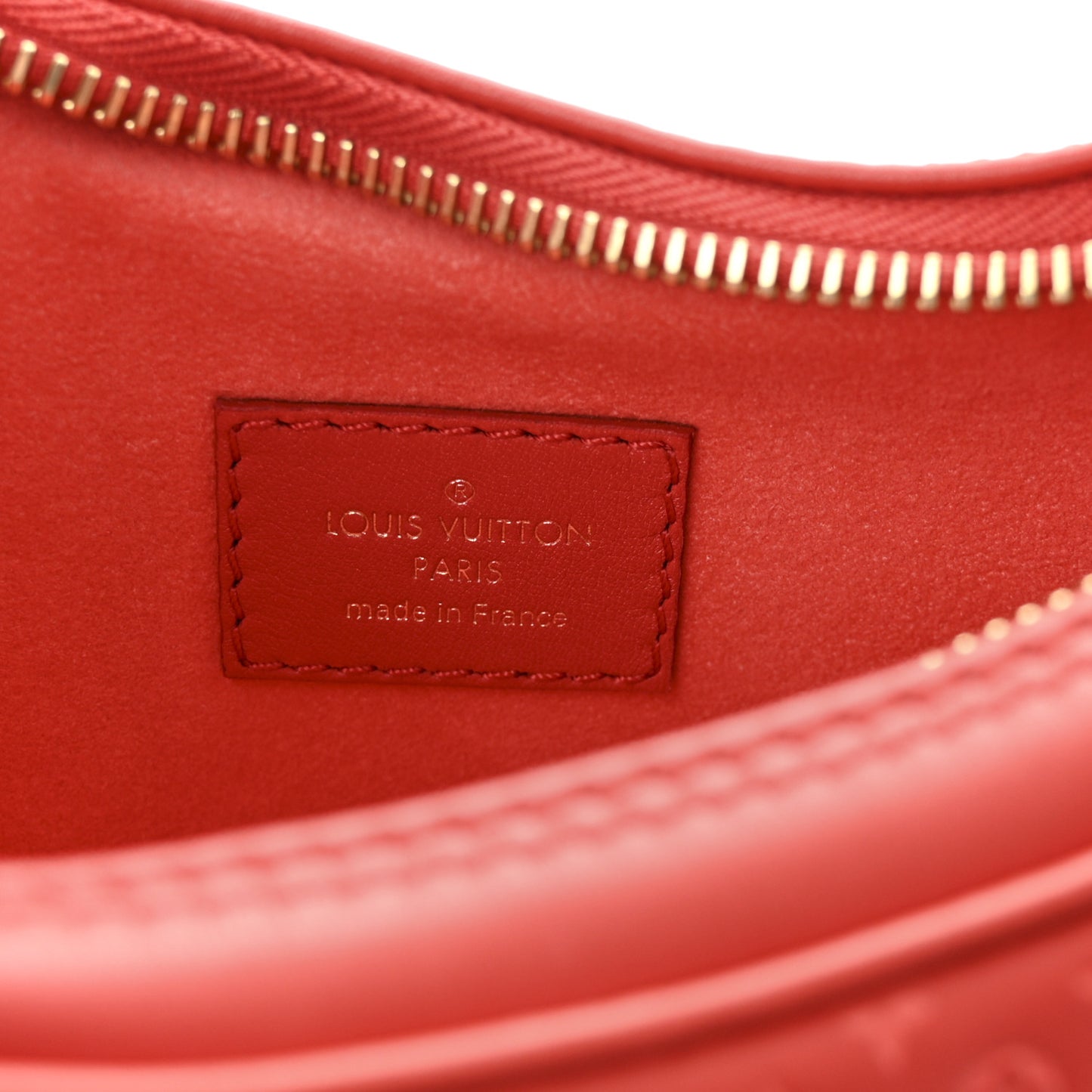 Calfskin Nanogram Embossed Loop PM Rouge