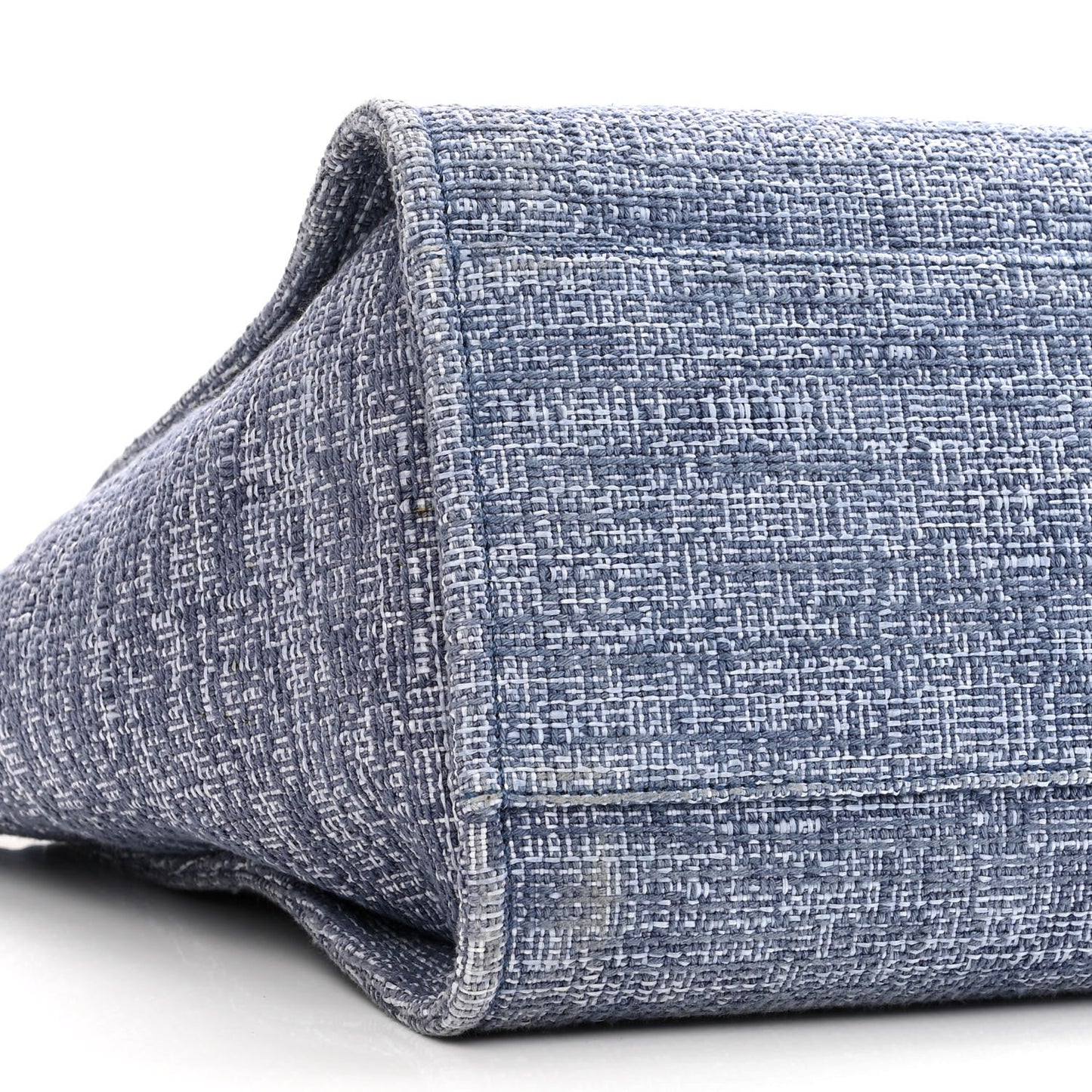 Woven Straw Raffia Medium Deauville Tote Blue