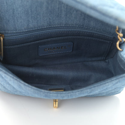 Chanel Denim Quilted Mini Pearl Crush Rectangular Flap Blue 5 of 15