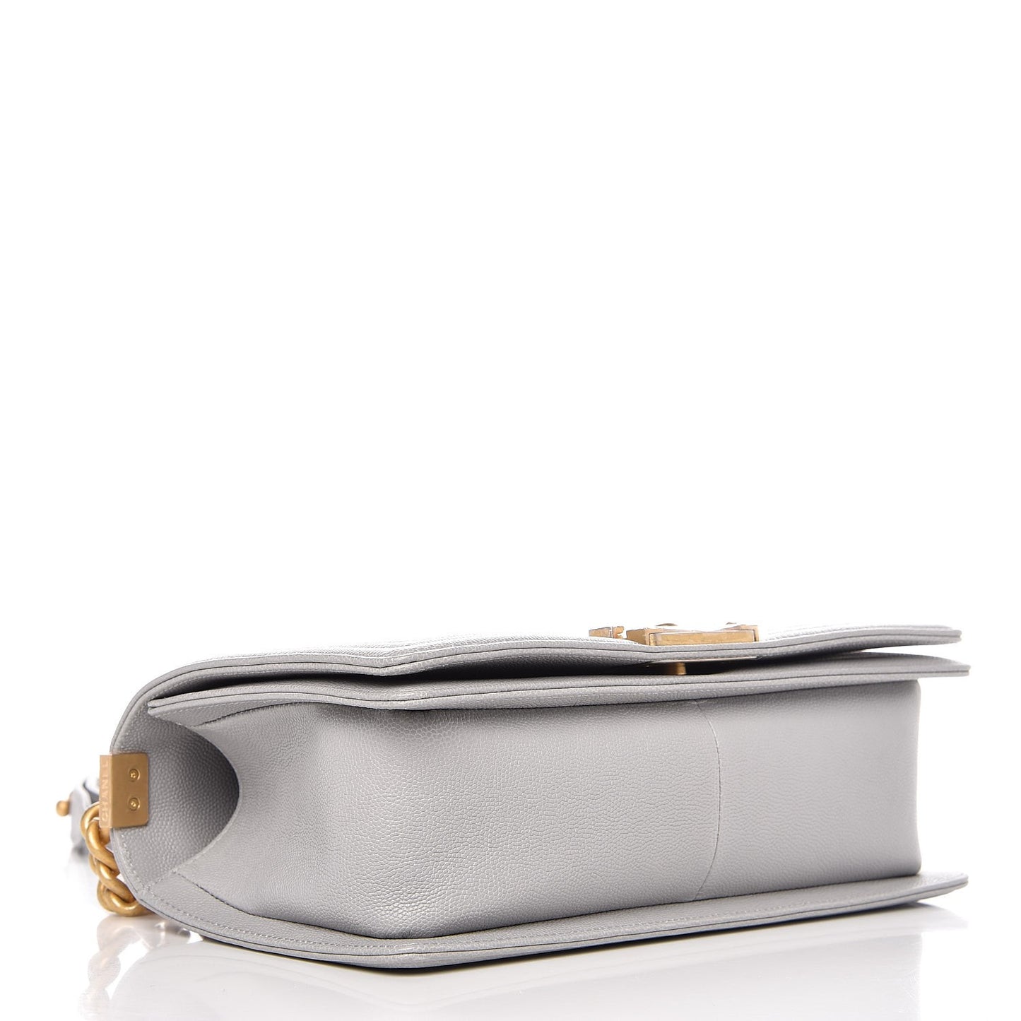 Caviar Quilted Medium Boy Flap Grey