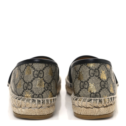 Gucci GG Supreme Monogram Bees Espadrille Flats 36.5 Beige Ebony Oro Black 6 of 10