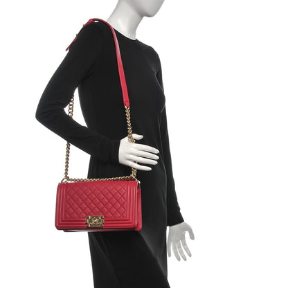 Chanel Caviar Quilted Medium Boy Flap Fuchsia 2 of 9
