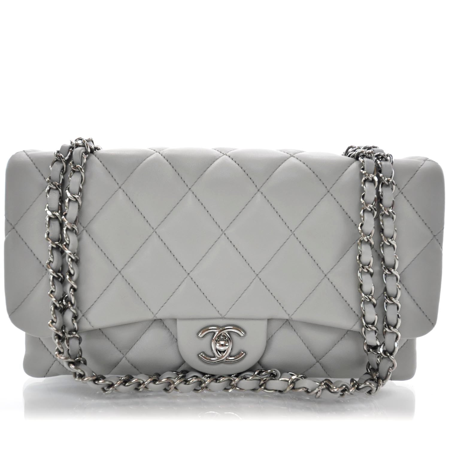 Chanel Lambskin Quilted 3 Flap Grey 1 of 13