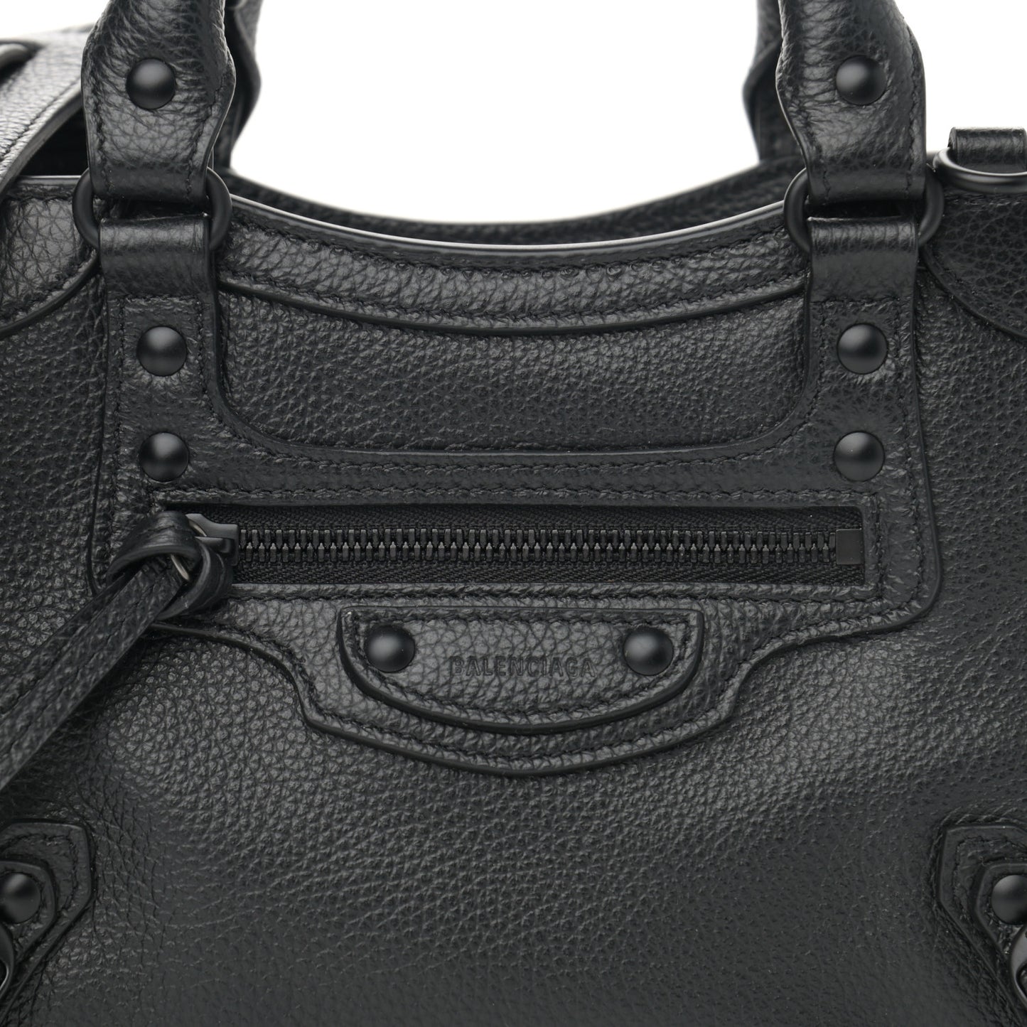 Grained Calfskin Neo Classic Black Hardware Mini City Black