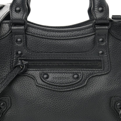 Balenciaga Grained Calfskin Neo Classic Black Hardware Mini City Black 8 of 13