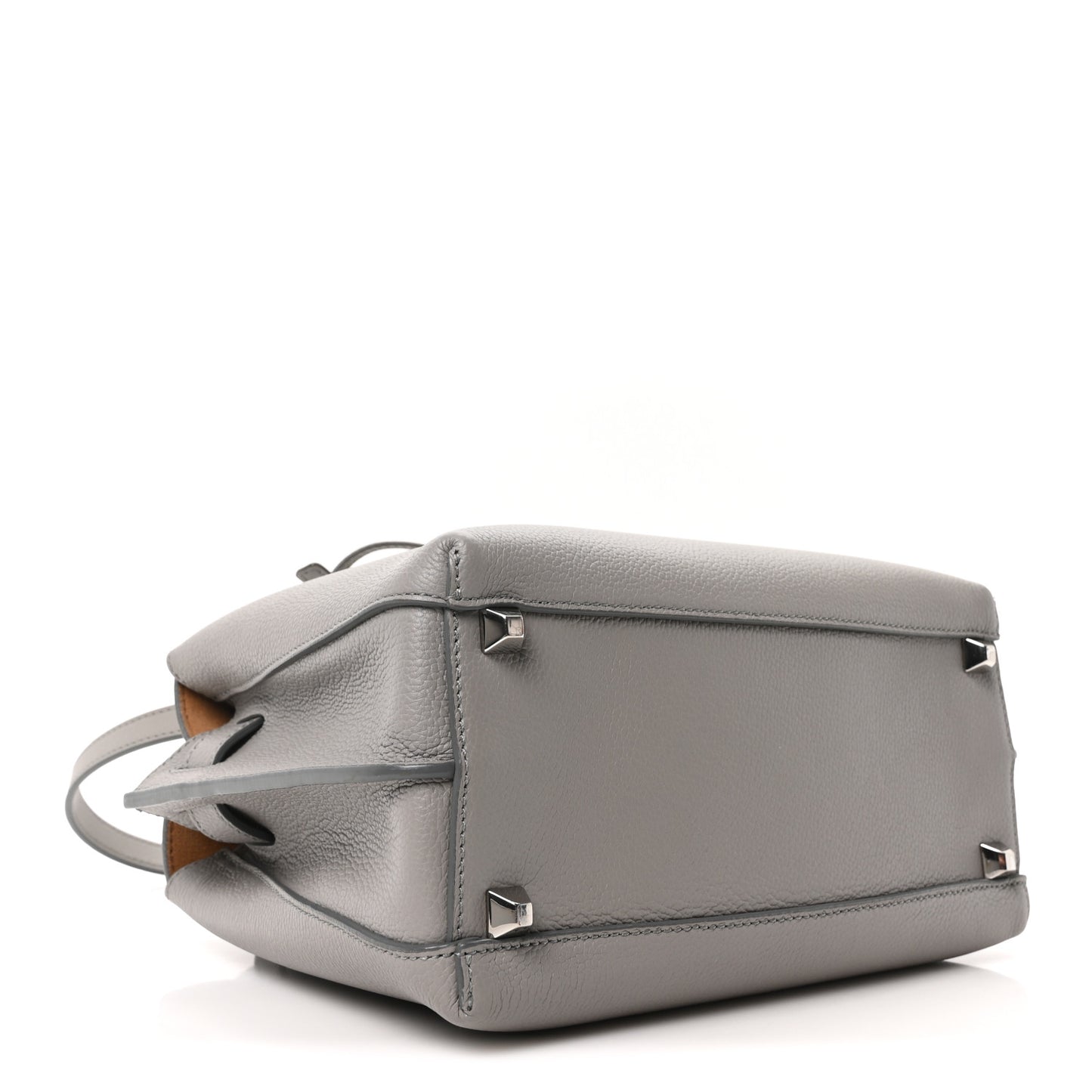 Grained Calfskin Small Milla Tote Arch Grey