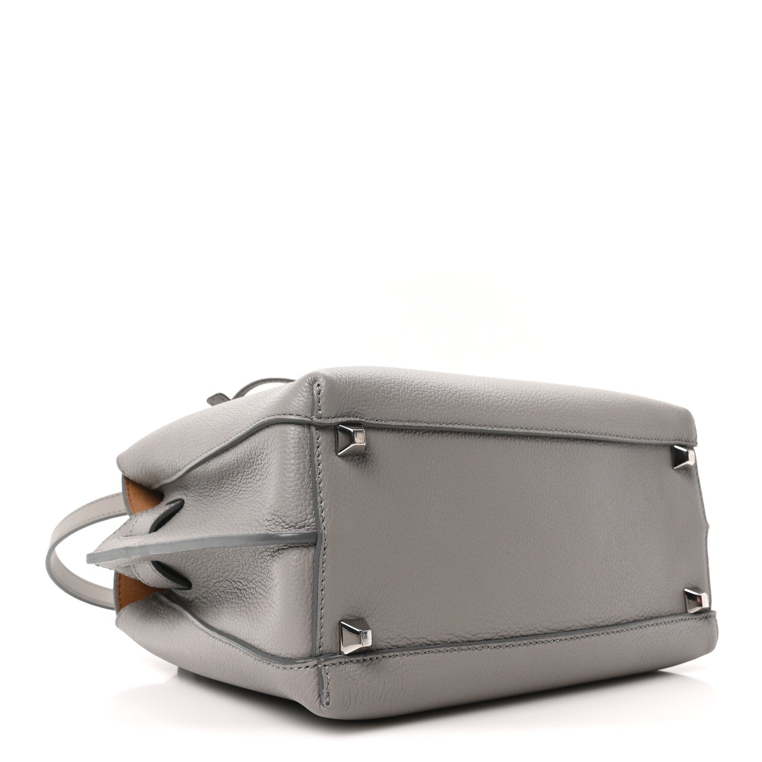 MCM Grained Calfskin Small Milla Tote Arch Grey 4 of 9