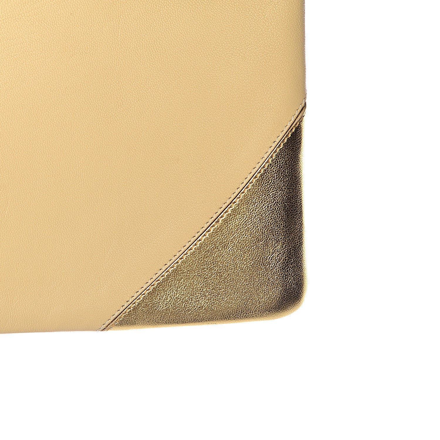 Celine Metallic Lambskin Bi-Color Coeur Ipad Clutch Gold 8 of 10