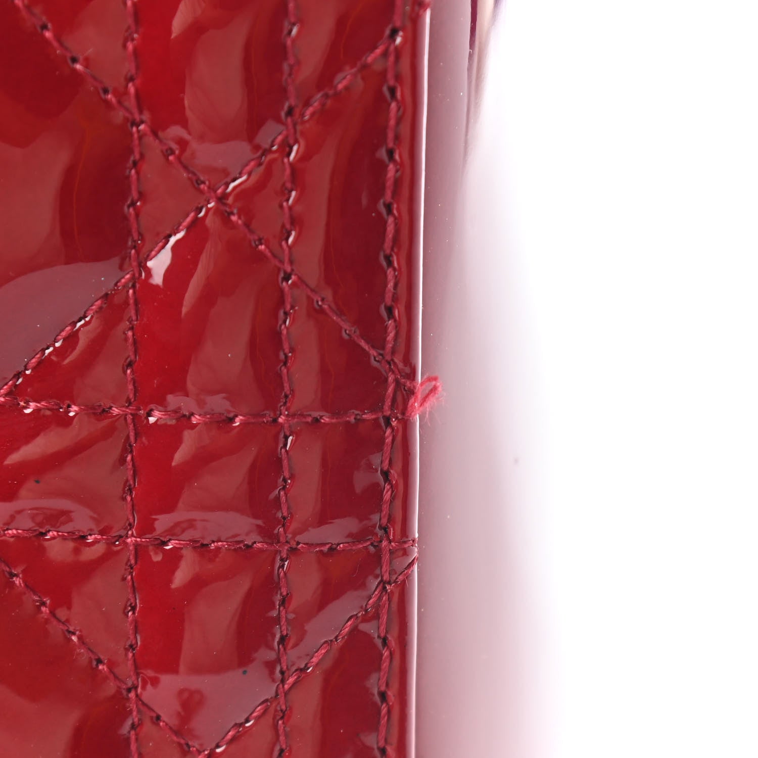 Christian Dior Patent Cannage Large Lady Dior Red 10 of 11