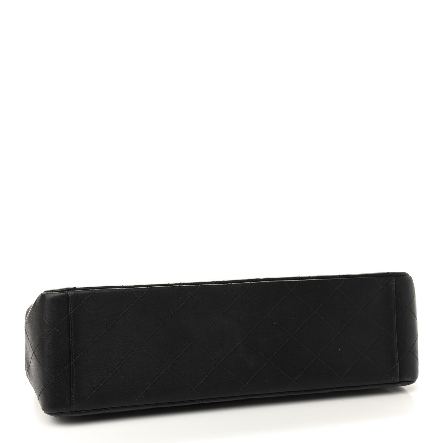 Lambskin Quilted XL Jumbo Single Flap Black