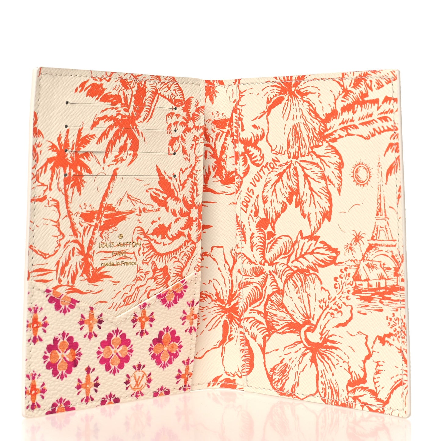 Monogram LV By the Pool Passport Cover NM Coral