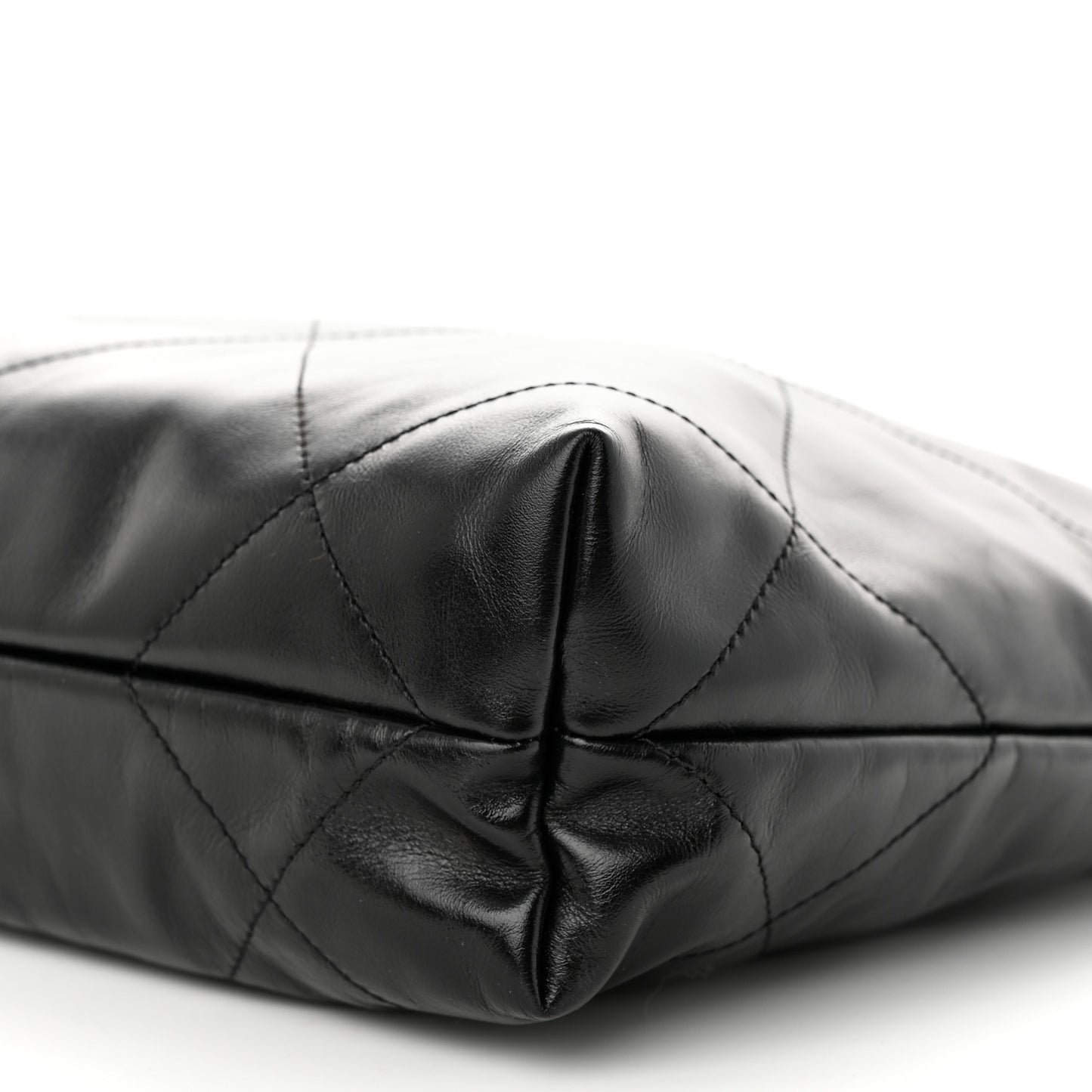 Shiny Calfskin Quilted Small Chanel 22 Black