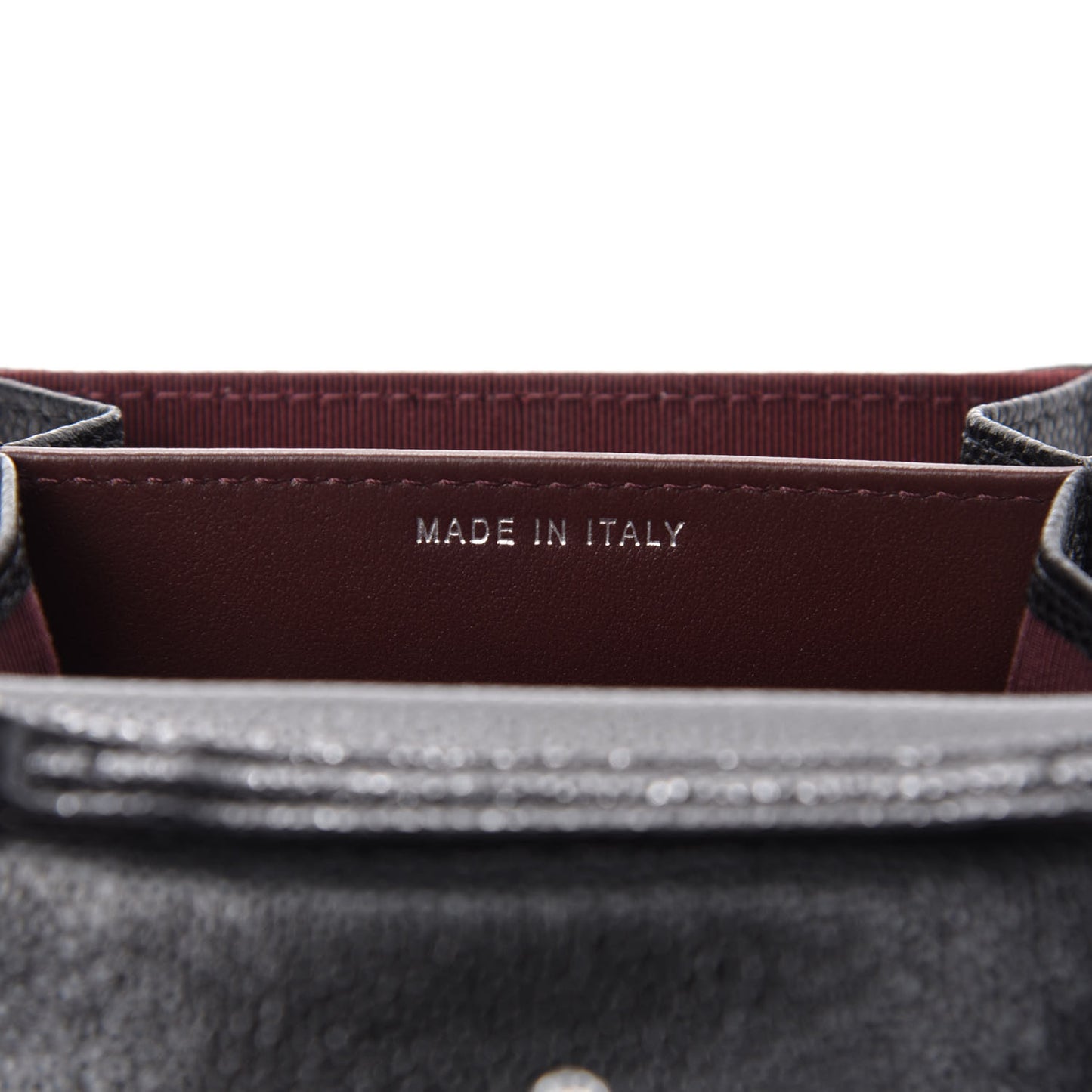 Caviar Quilted Flap Card Holder On Chain Black
