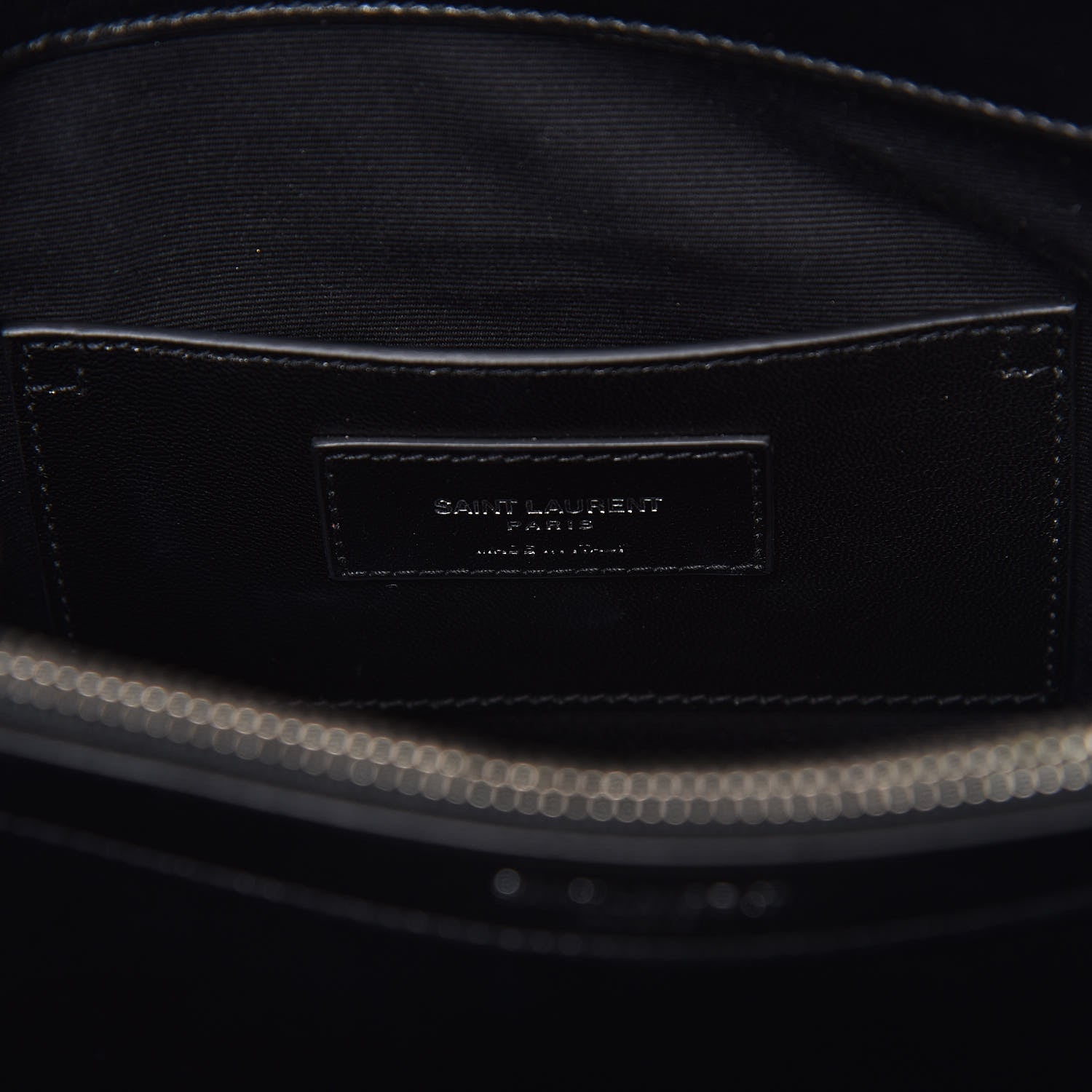 Saint Laurent Denim Mixed Matelasse Triquilt Large Monogram Envelope Satchel Black 8 of 9
