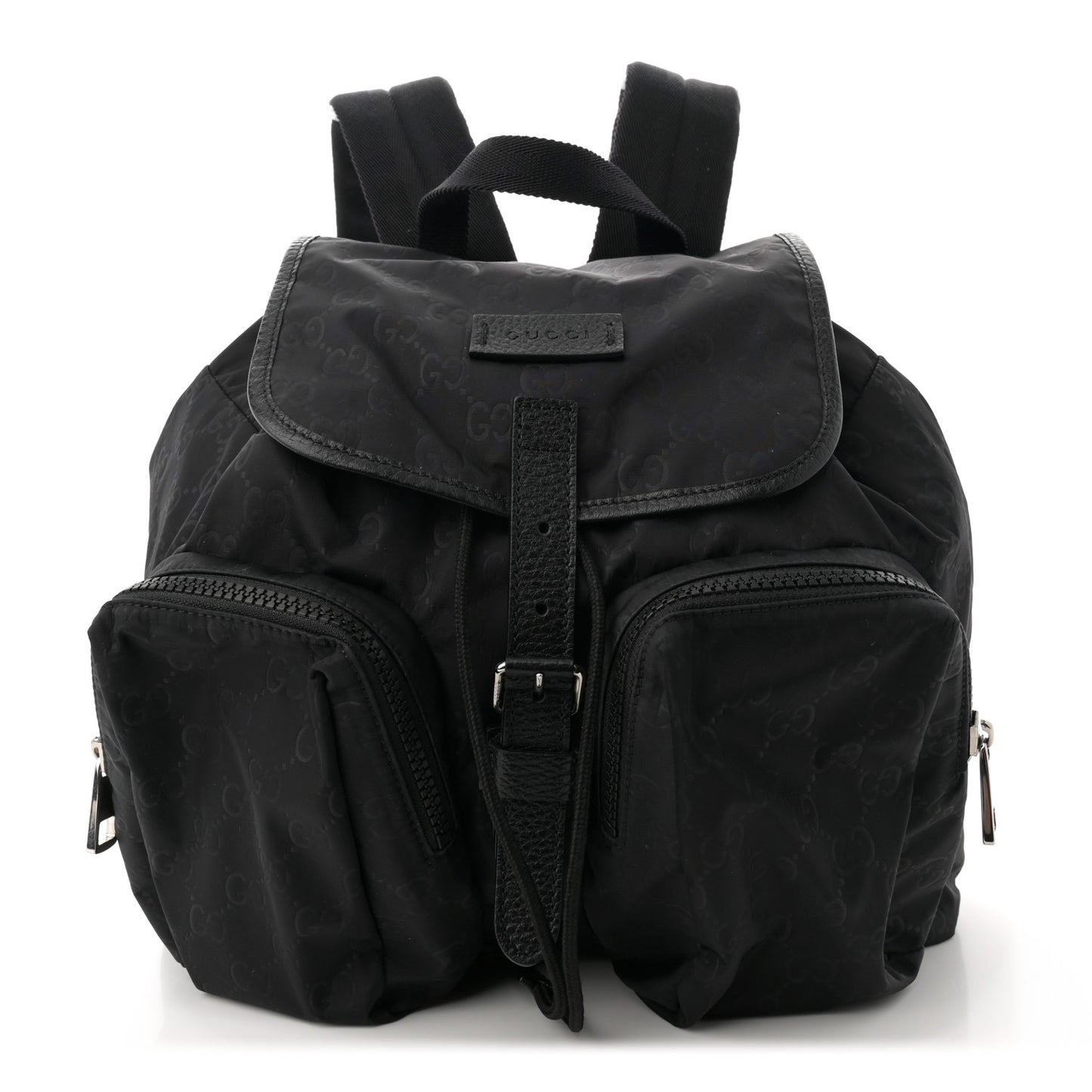 Nylon Monogram Medium Light Single Buckle Backpack Black