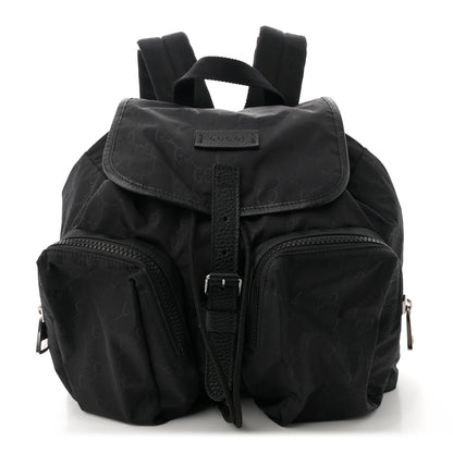 Gucci Nylon Monogram Medium Light Single Buckle Backpack Black 1 of 11