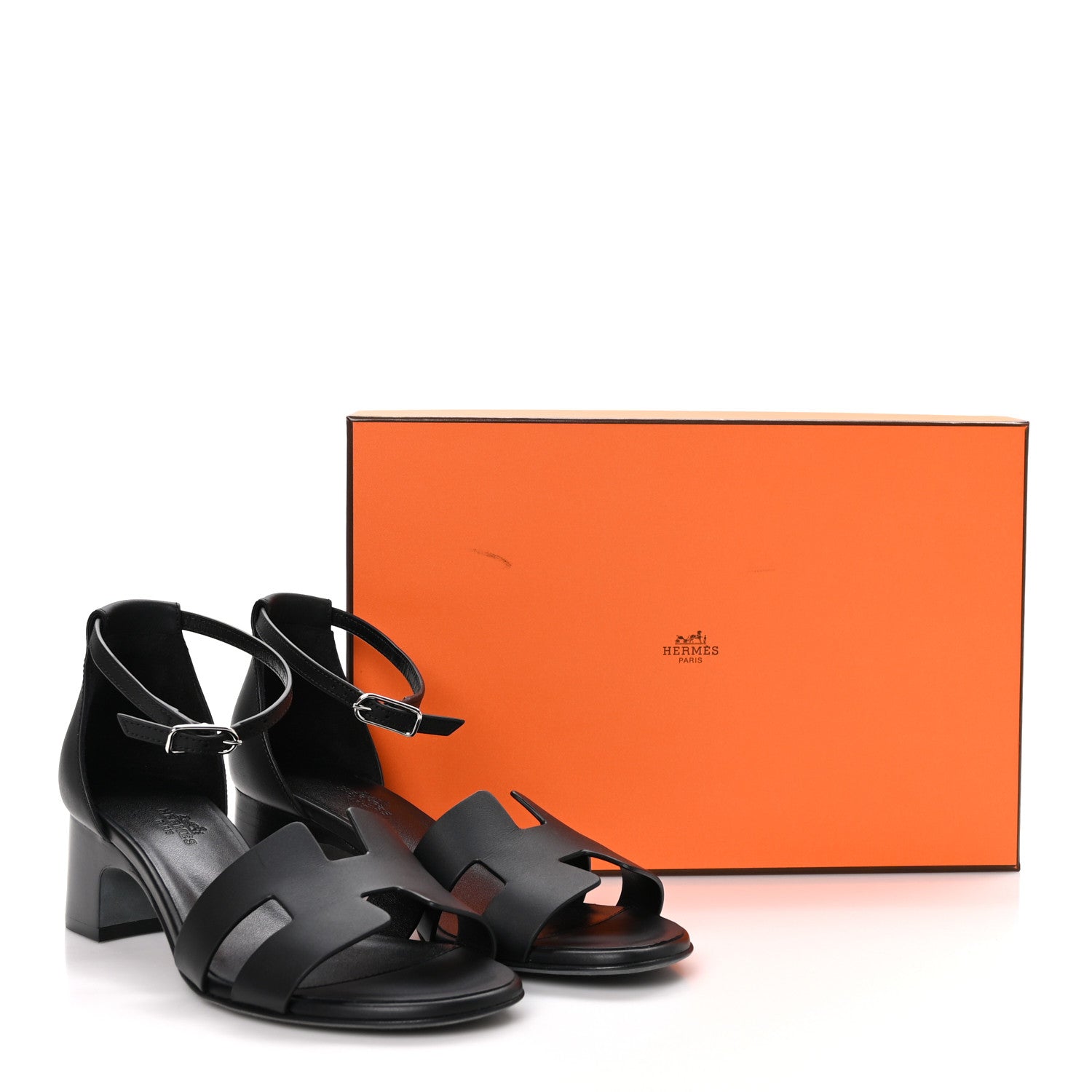 Hermes Calfskin Encens 50 Sandals 37.5 Black 8 of 8