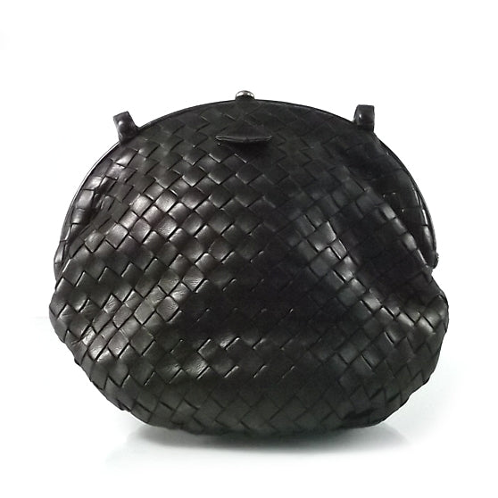 Vintage Woven Small Frame Bag Black