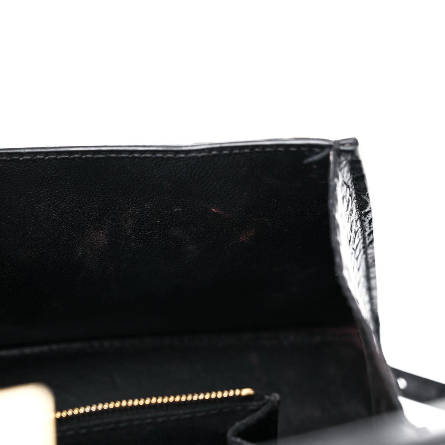 Balenciaga Shiny Calfskin Crocodile Embossed Small Hourglass Top Handle Bag Black 17 of 21