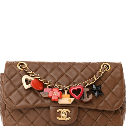 Chanel Lambskin Quilted Medium Cruise Charm Single Flap Brown 8 of 12